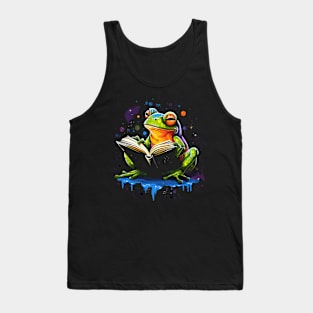 Frog Reads Book Tank Top